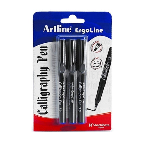 Artline Ergoline Calligraphy Pen Set with 3 Nib Sizes - Pack of 3