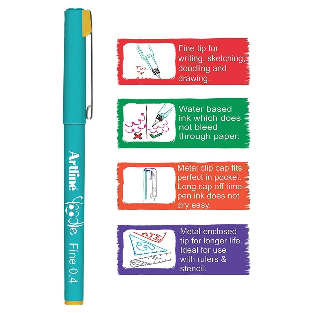 Artline Yoodle Fine Line Pen Set - Pack of 5