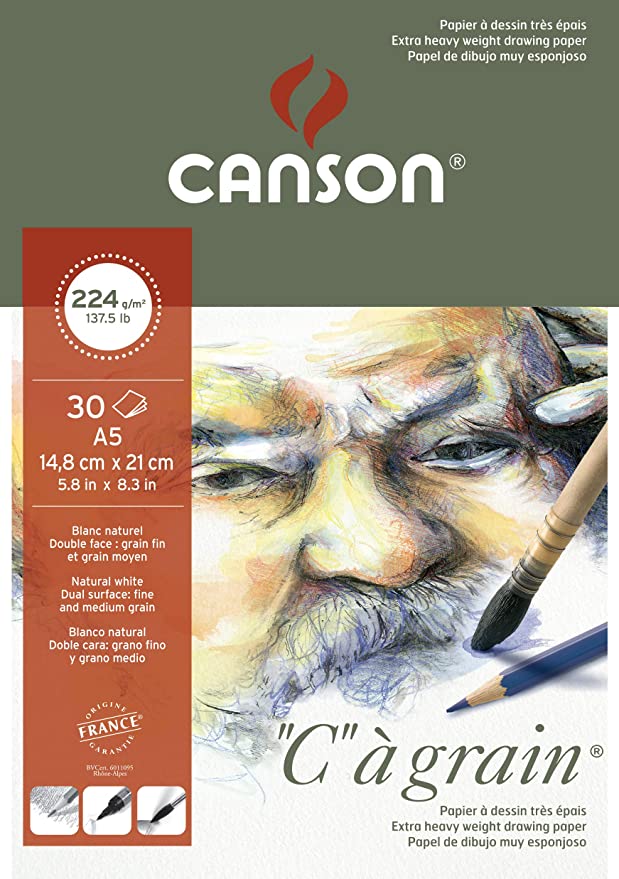 Canson C a Grain 224gsm Heavyweight Drawing Paper, fine Grain Texture,
