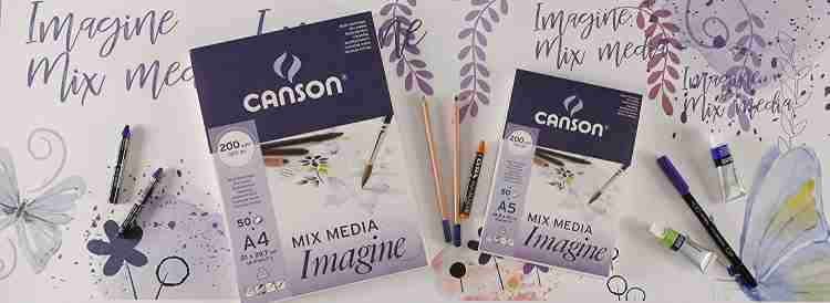 Canson Imagine A3 Pure White Light Grain 200 GSM Drawing Paper, (Pad of 50 Sheets)