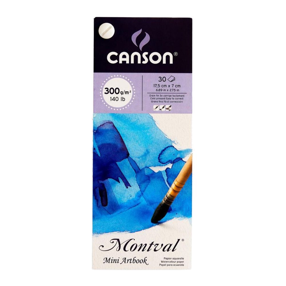 Canson Montval Cold Pressed 300 Gsm Fine Grain Sheets Mini Artbook -Pack of 30 Sheets