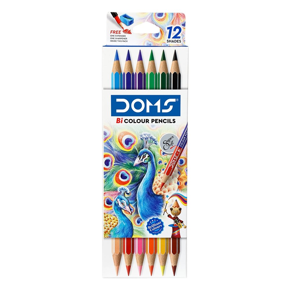 DOMS Bi Colour Pencil 12 Shades