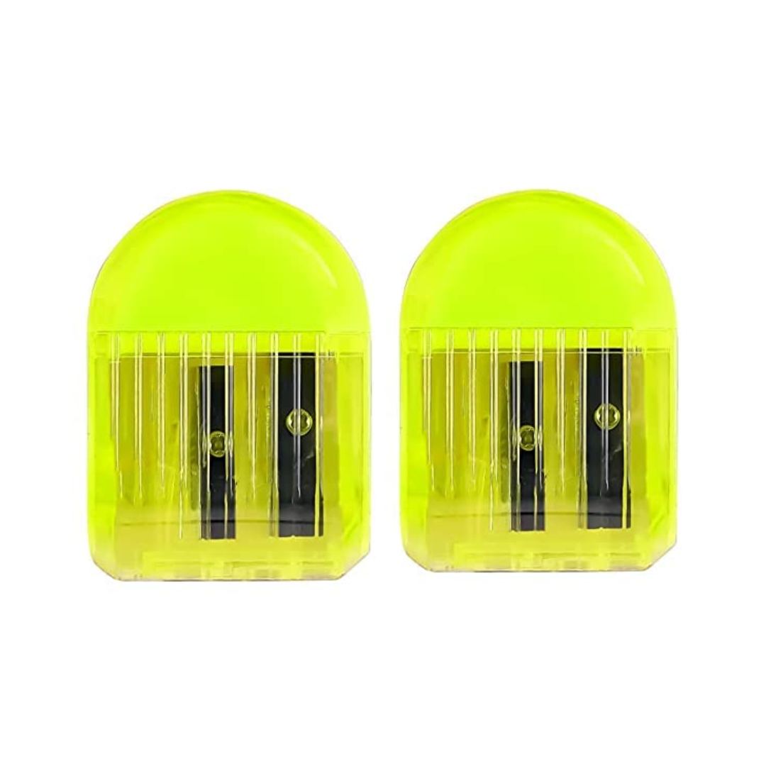 Doms Double Hole Neon Colored Pencil Sharpeners Pack Of 2