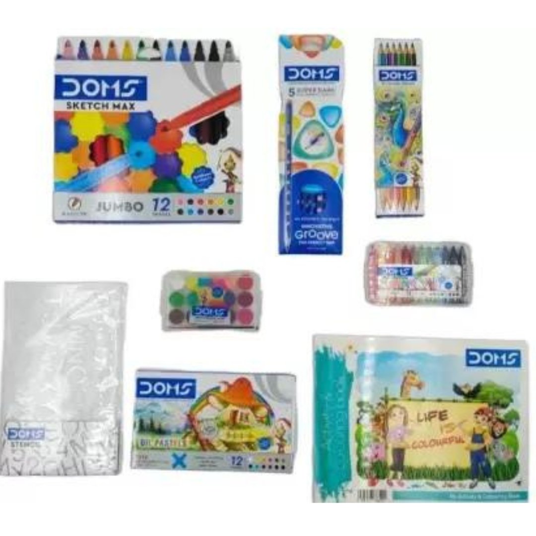 Doms Junior Art Kit-Combo of 8