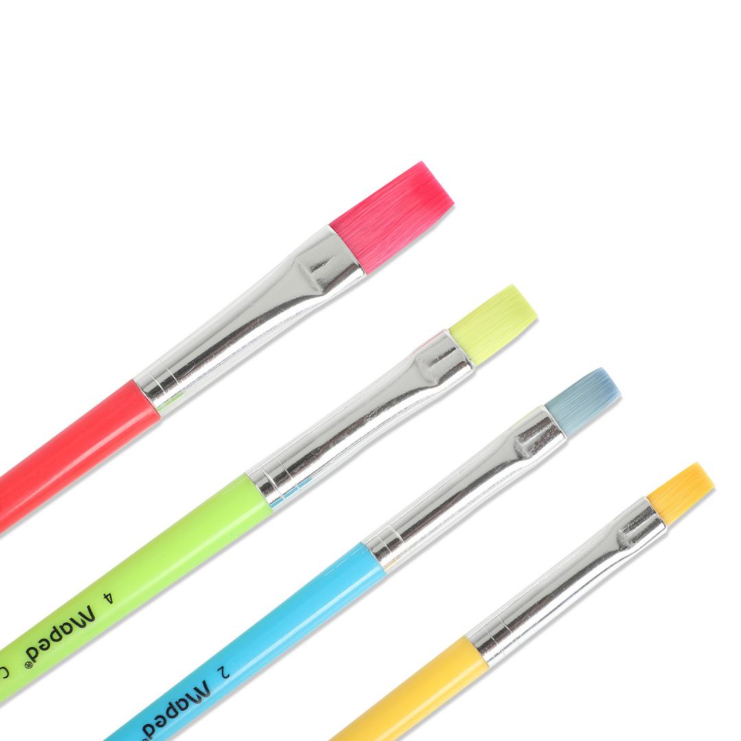 Maped Synthetic Flat Brush Set (Pack of 4)