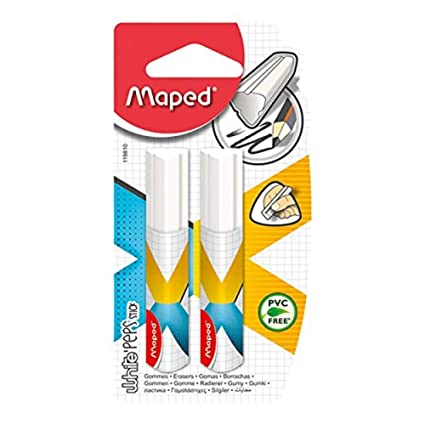 Maped White Peps Stick Eraser (Pack of 2, White)