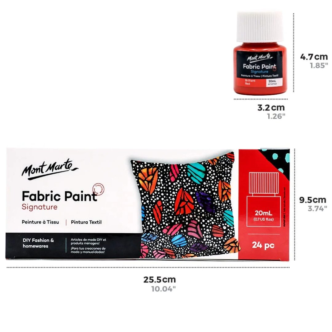Mont Marte Fabric Paints Pack Of 24