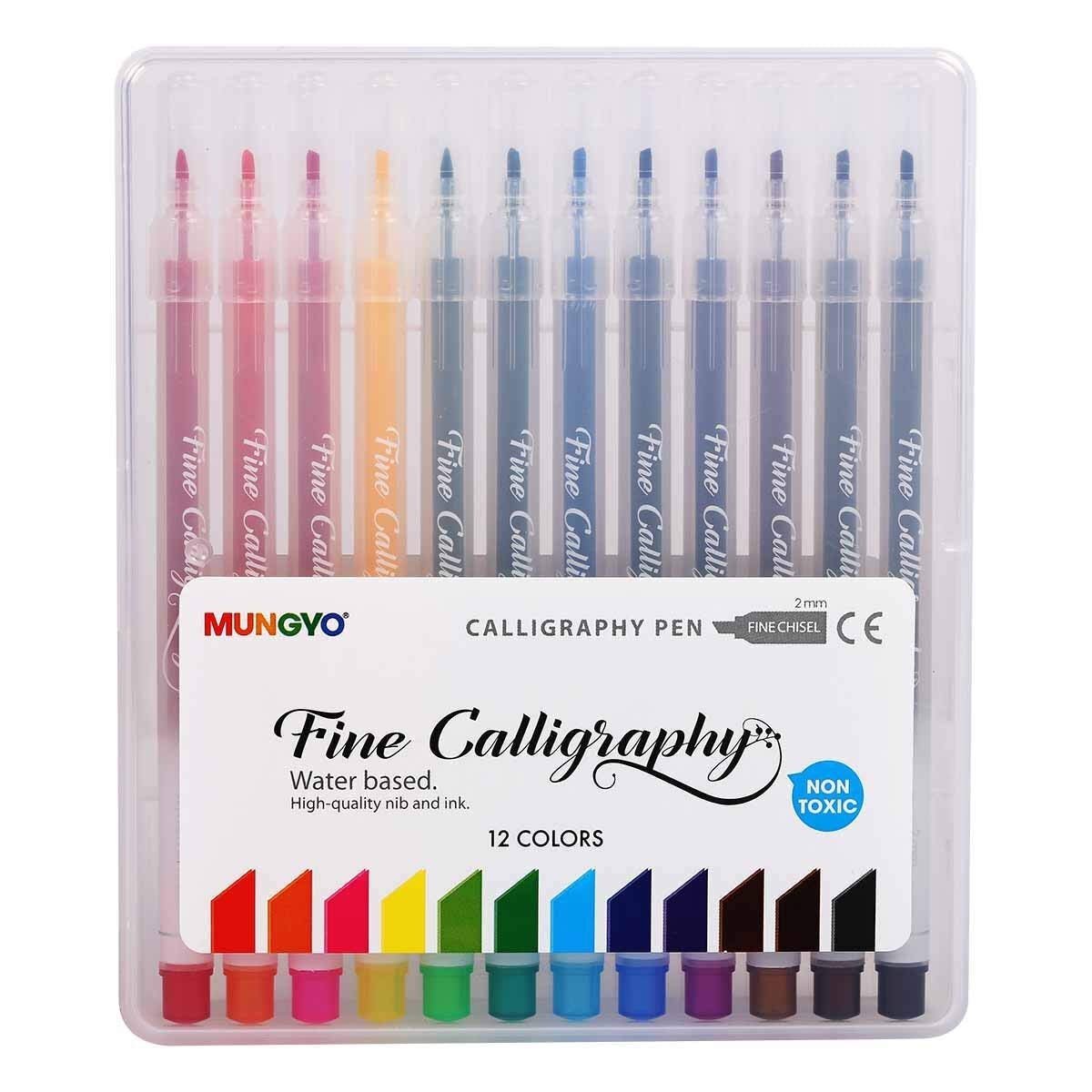 Mungyo Calligraphy Pen Set Of 12 Assorted Colours