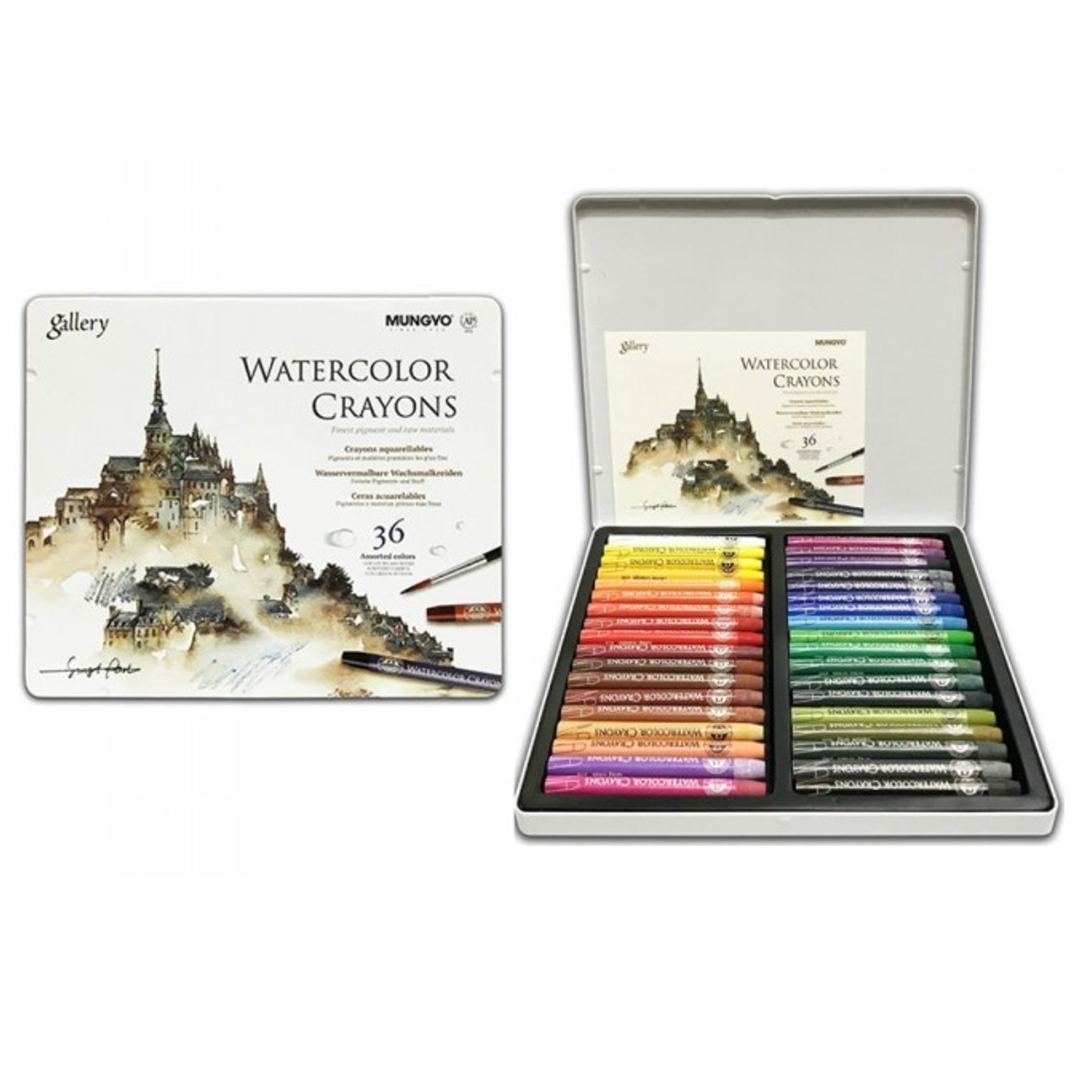Mungyo Gallery Watercolor Crayons Tin Case Set Of 36