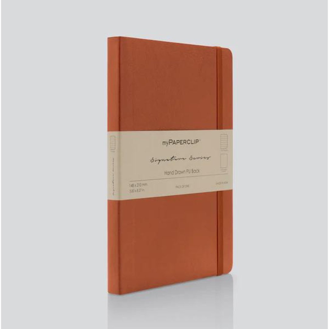 Mypaperclip Signature Series Hand-drawn PU Back Notebook- Plain
