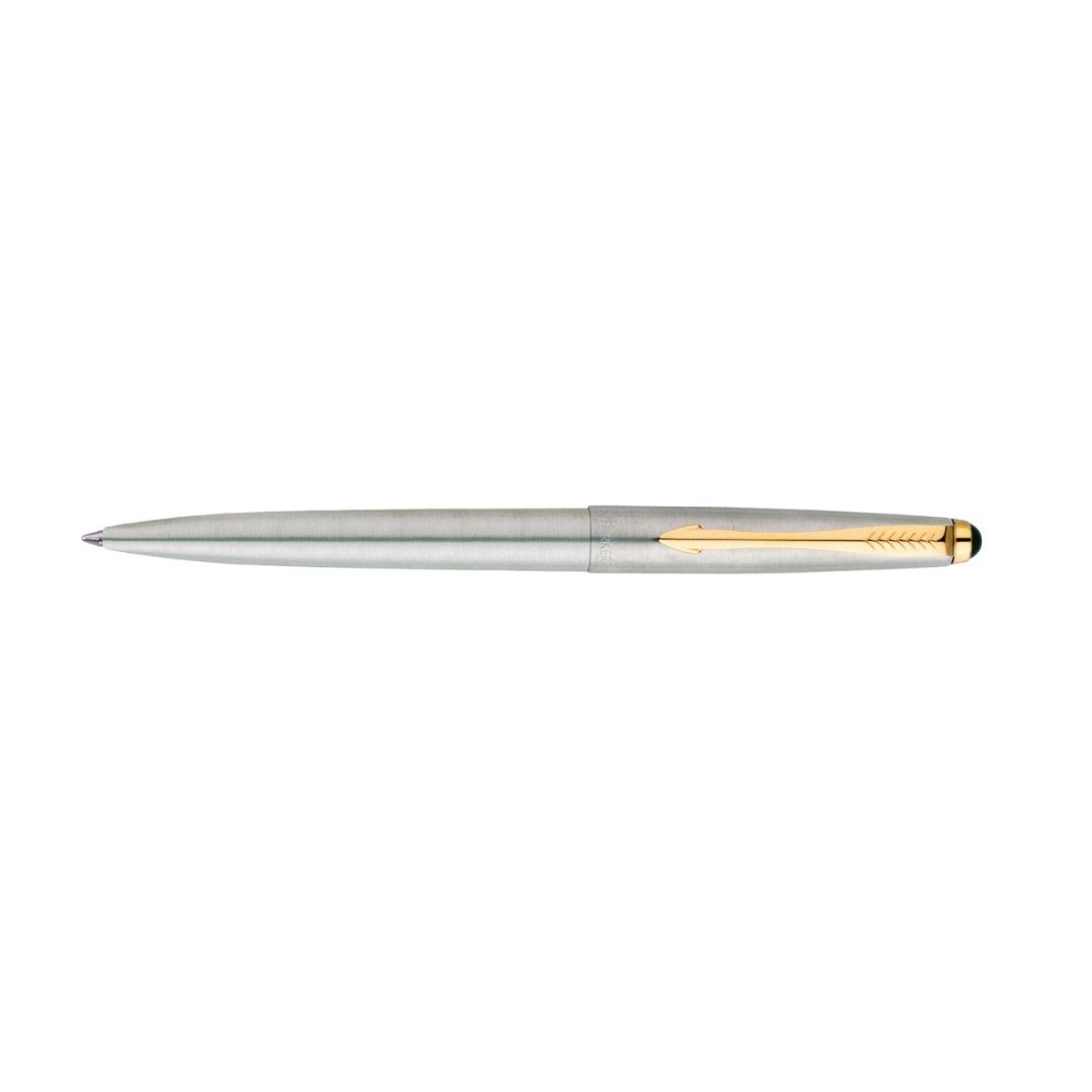 Parker Galaxy Stainless Steel Gold Trim Ball Pen