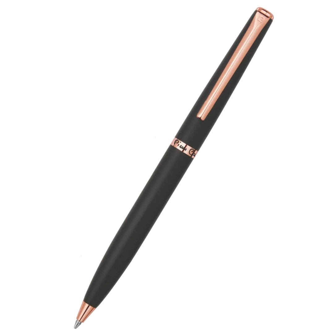 Pierre Cardin Crest Matte Black Golden Trim Ball Pen