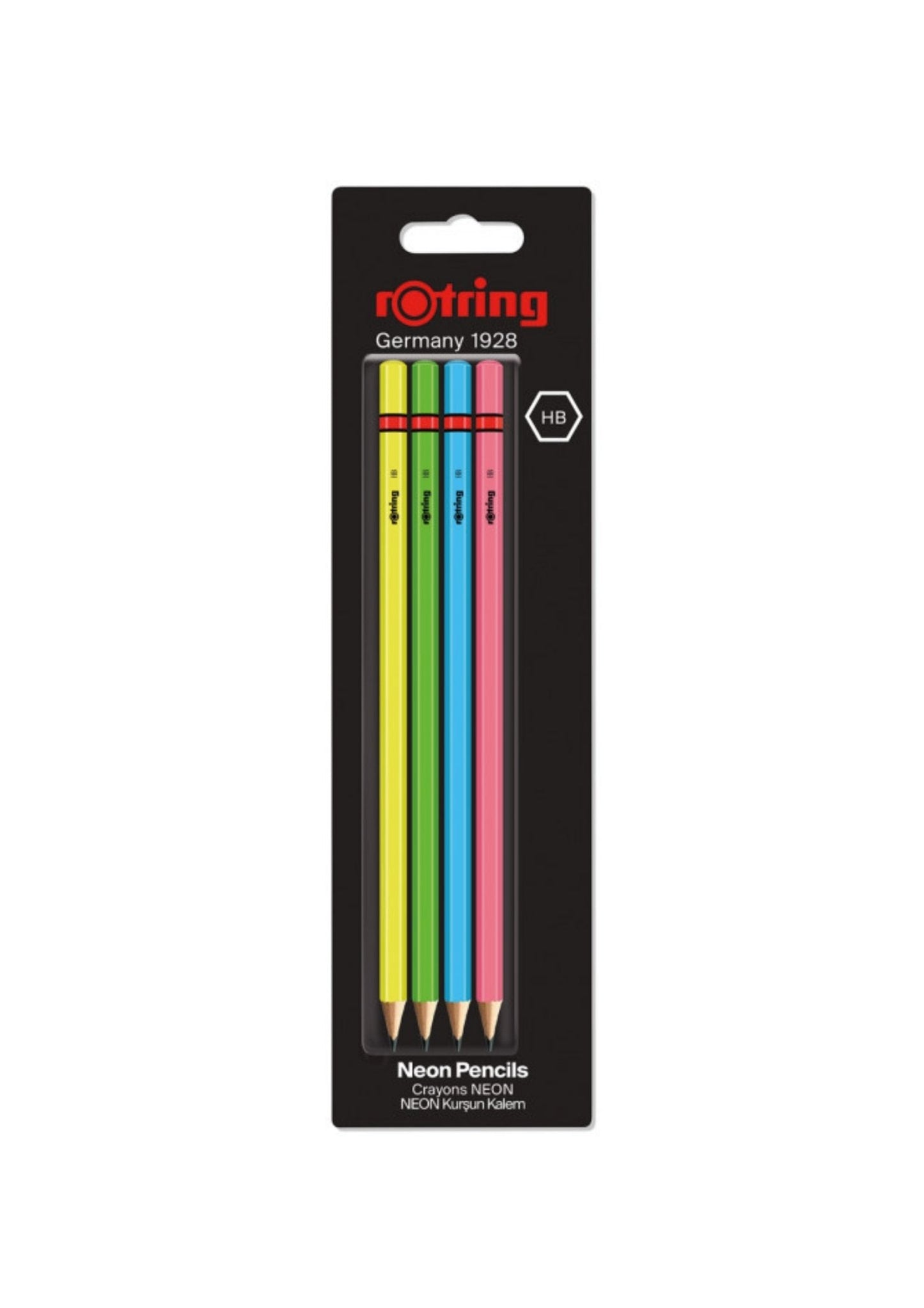Rotring Woodcase pencil - Assorted Neon Colours - HB