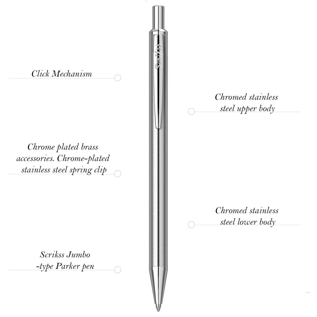 Scrikss Vintage 304 Chrome Roller Ball Pen