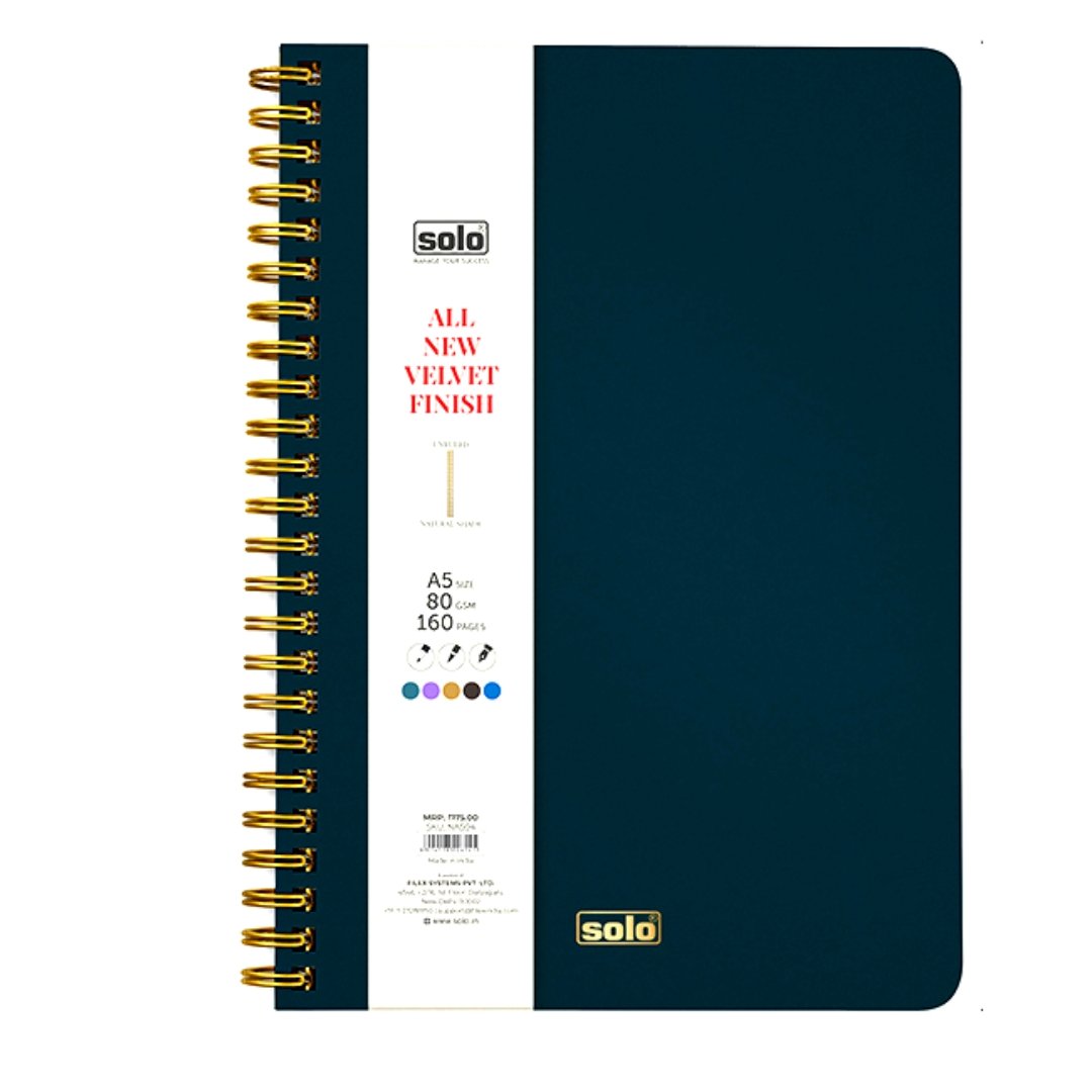 Solo Velvet Finish Notebook (Unruled)-A5
