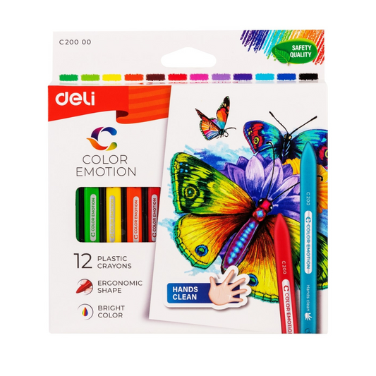 Deli Color Emotion 12 Plastic Crayons