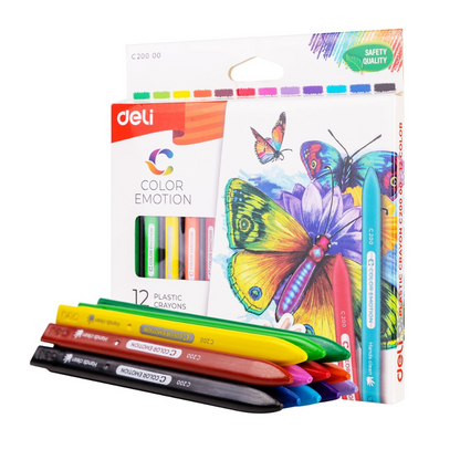 Deli Color Emotion 12 Plastic Crayons
