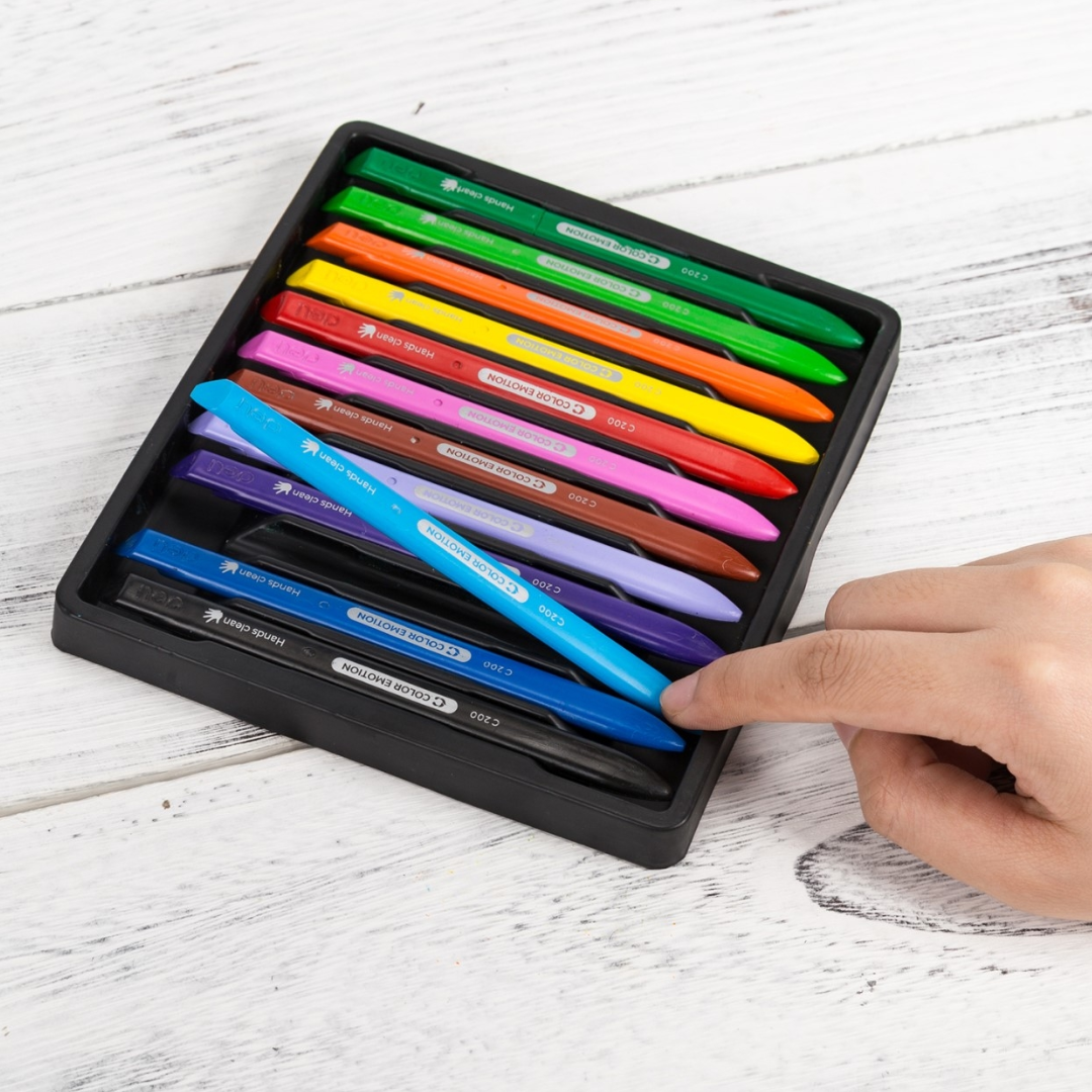 Deli Color Emotion 12 Plastic Crayons