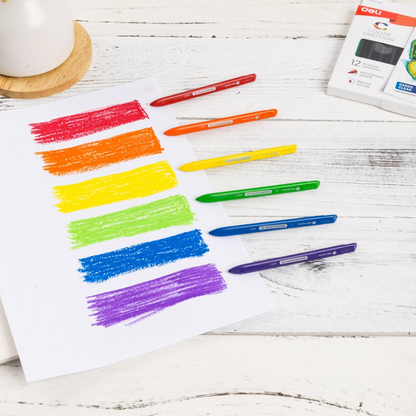 Deli Color Emotion 12 Plastic Crayons