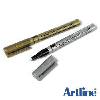 Artline Calligraphy pen Metallic ink . Xylene Free