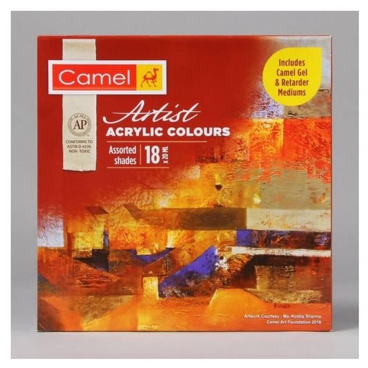 Camel Artist Acrylic Colours-Assorted 18 Shades