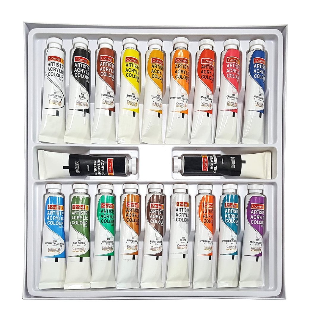 Camel Artist Acrylic Colours-Assorted 18 Shades