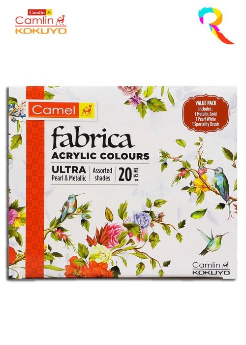 Camel Fabrica Acrylic Colours Ultra, Pearl & Metallic – 20 Shades, 15ml each