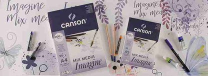 Canson Imagine A3 Pure White Light Grain 200 GSM Drawing Paper, (Pad of 50 Sheets)