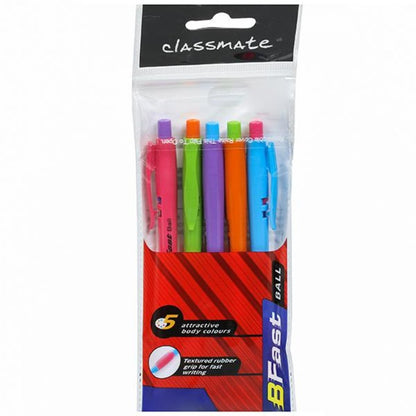 Classmate B Fast Retractable Blue Ball Pens Pack Of 5