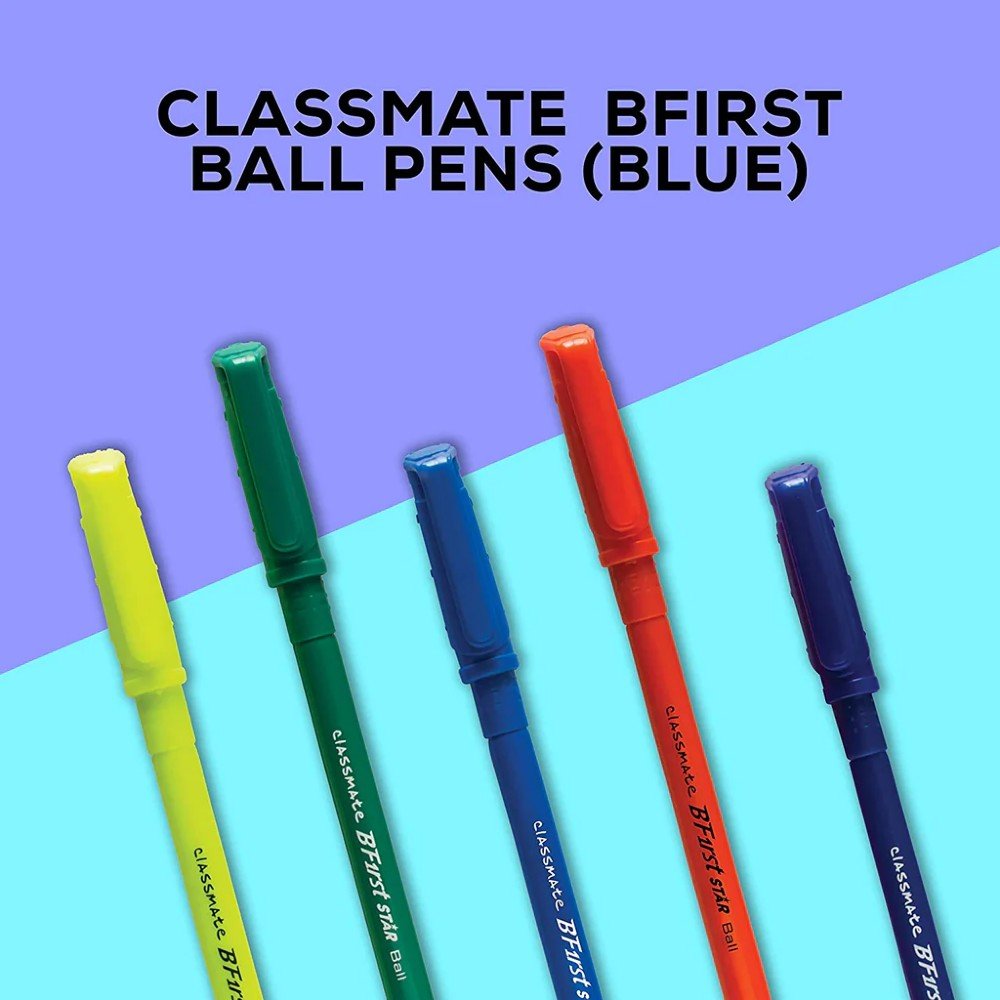 Classmate BFirst Star Blue Ink Ball Pen-Pack of 5