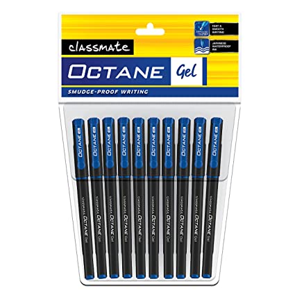 Classmate Octane Smudge-Proof Writing Gel Pens (Pack Of 10)