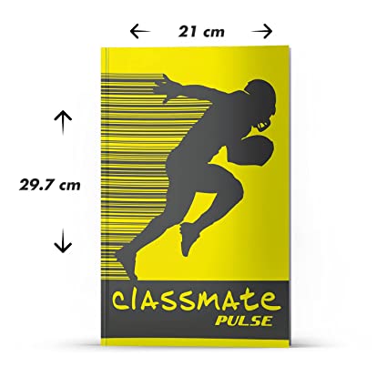 Classmate Pulse PP Cover Long books, A4 size (29.7*21 cm) Plain