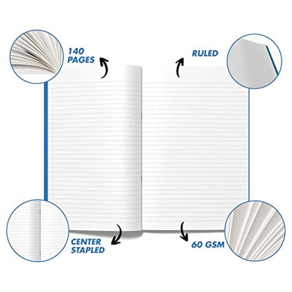 Classmate Pulse PP Cover Long books, A4 size (29.7*21 cm) Ruled