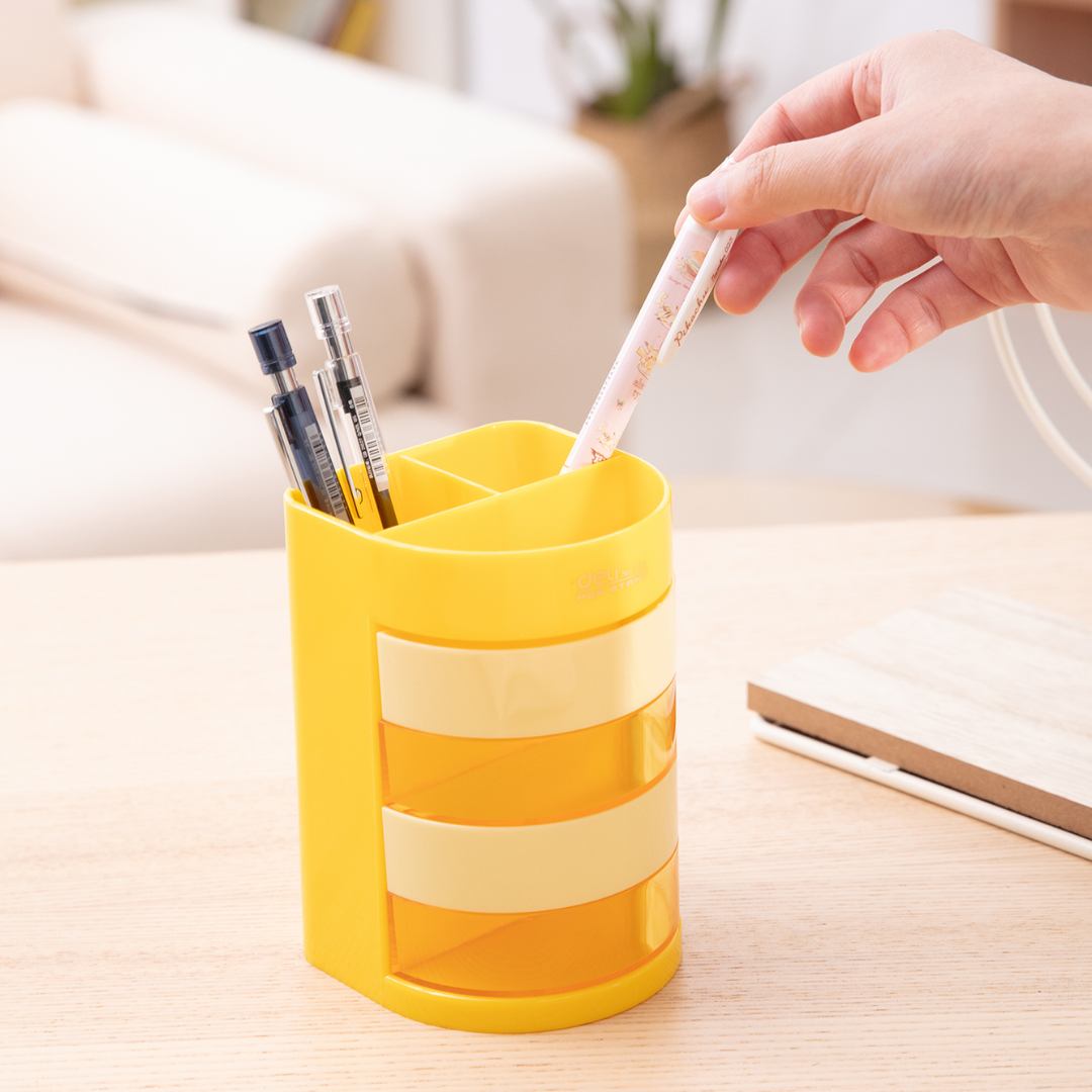 Deli 904 Compartments Plastic Pen Holder