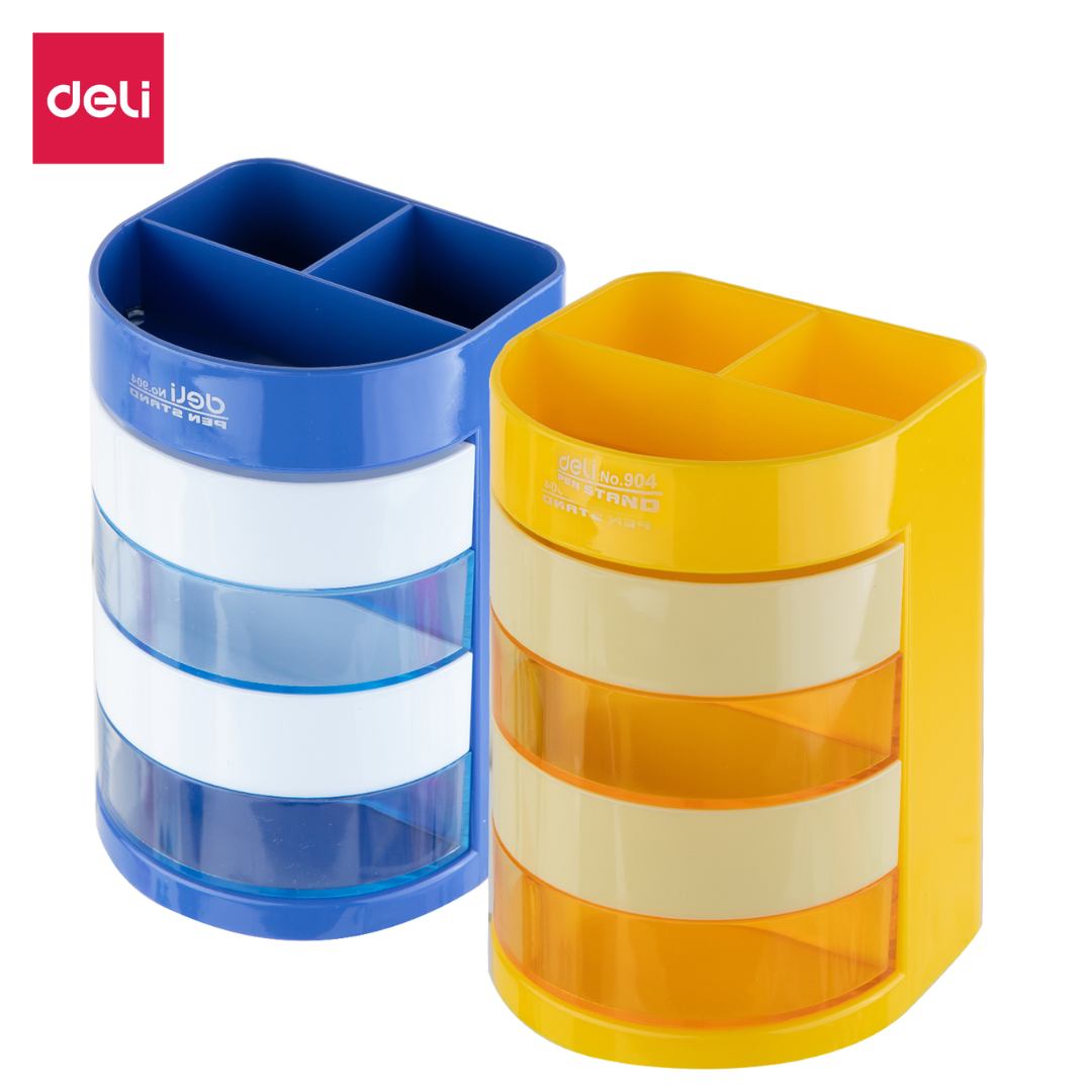 Deli 904 Compartments Plastic Pen Holder