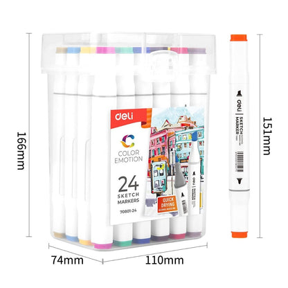 Deli Color Emotion 24 Sketch Markers
