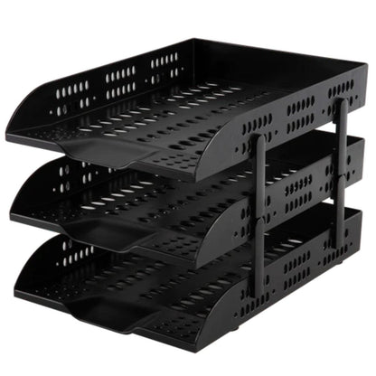 Deli W9215 3-layer File Tray Black