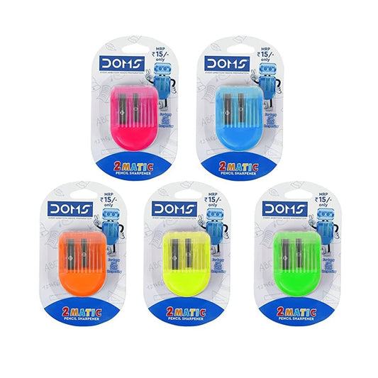 Doms Double Hole Neon Colored Pencil Sharpeners Pack Of 2