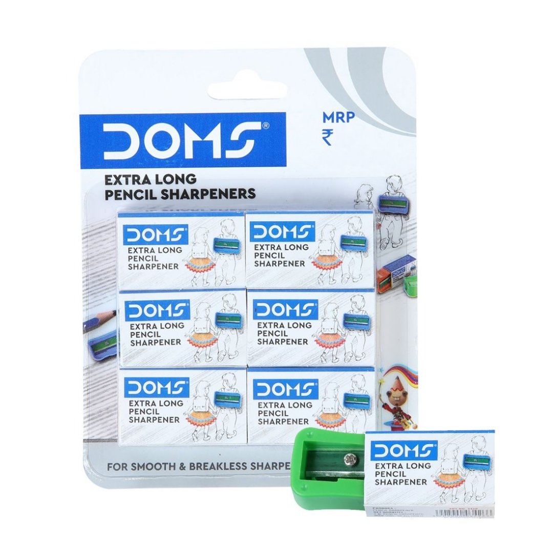 DOMS Multicolored Anti-Rust Extra Long Pencil Sharpener Pack