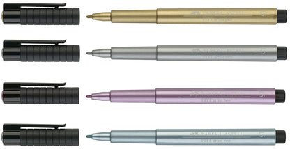 Faber Castell 4 Pitt Artist Pens Metallic
