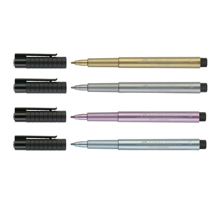 Faber-Castell Pitt Artist Pen Set - Pack of 4 (Metallic)