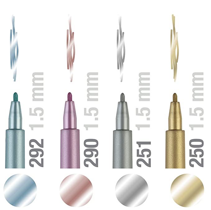 Faber-Castell Pitt Artist Pen Set - Pack of 4 (Metallic)