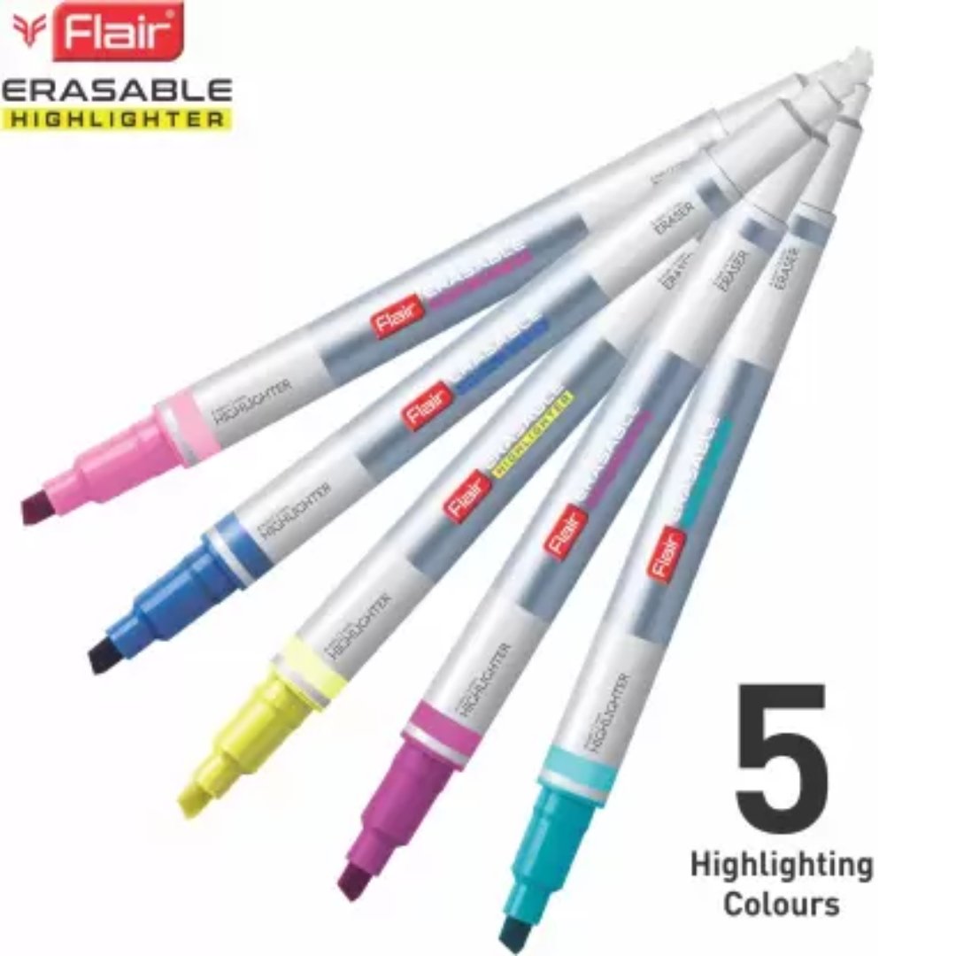 Flair Erasable Highlighters Pack Of 5