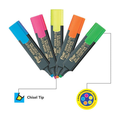 Flair Super Glow Highlighter Pack Of 5
