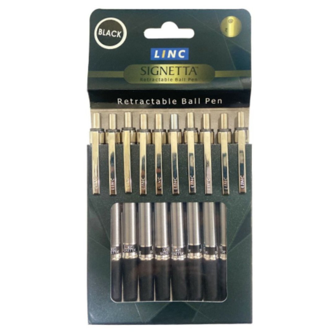 Linc Signetta Black Retractable Ball Pens