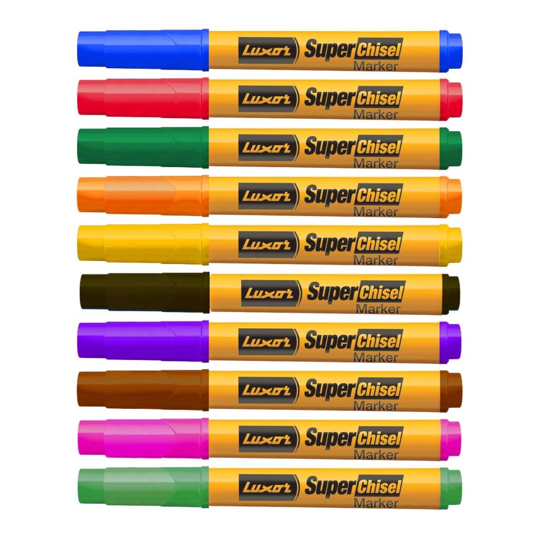 Luxor Super Chisel Marker Pack Of 10