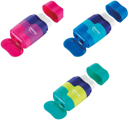 Maped-Duo Grip Erasers and Pencil Sharpener Assorted Colors