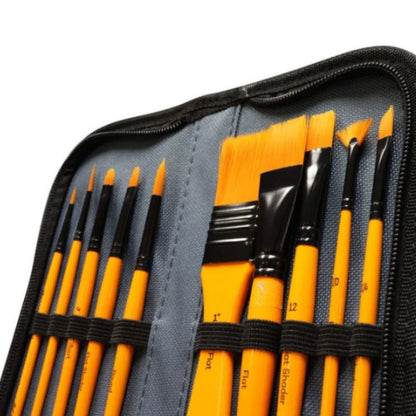 Mont Marte Brush Set In Wallet-Pack Of 11