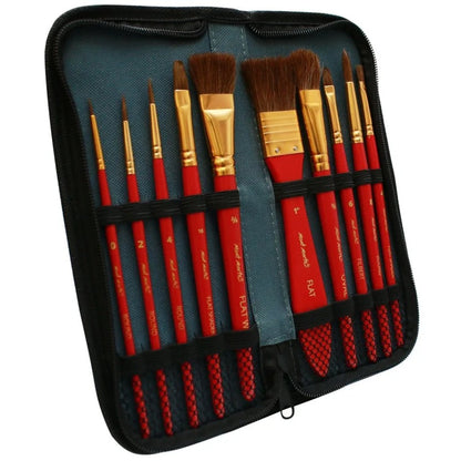 Mont Marte Brush Set In Wallet-Pack Of 11