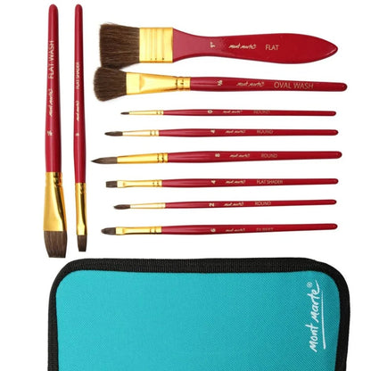 Mont Marte Brush Set In Wallet-Pack Of 11